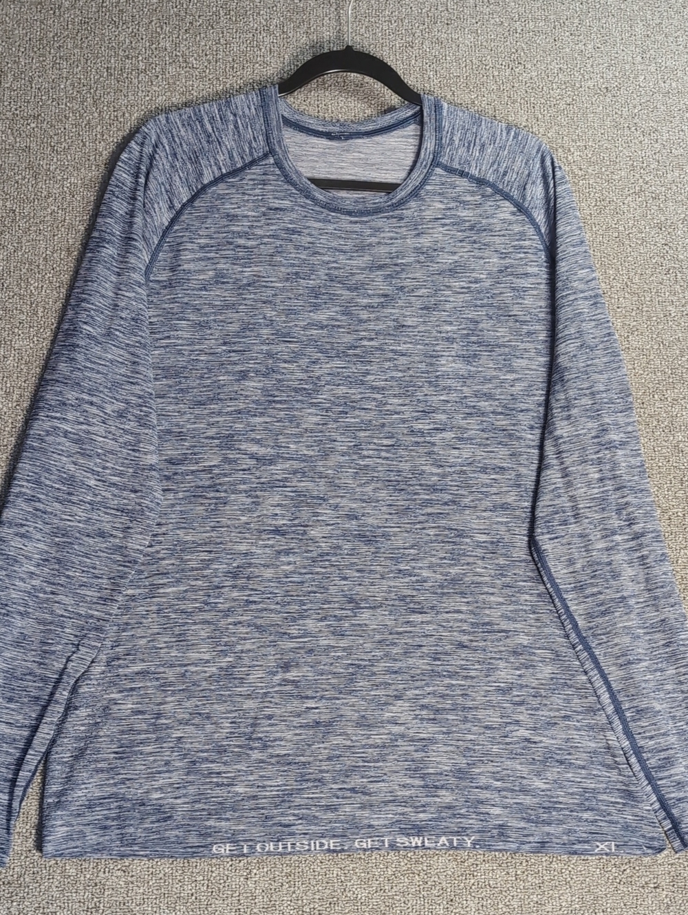 Lululemon Metal Vent Tech Long Sleeve Shirt Heathered Glitch Blue Size XL